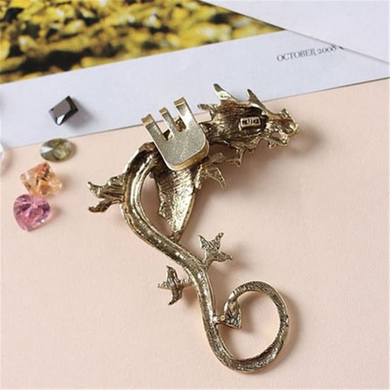 Silver Dragon Ear Cuff No Pierced Ear Cuff Unisex Ear Cuff Etsy