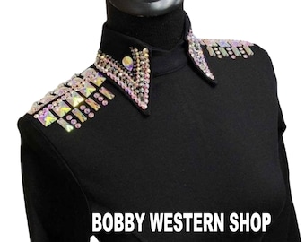 Chaqueta vaquera dorada con base negra más vendida - Traje de rodeo - Chaqueta de exhibición de diseño - Chaqueta de exhibición personalizada