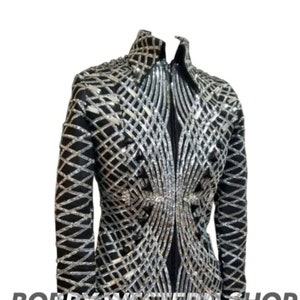 Best Selling Black and Silver with Black Base Show Jacket - Show Wear Dress Rodeo Queen Horse Riding Showmanship Horsemanship Riding Jacket