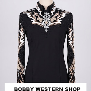Anpassad kopparsvart western tävlingsjacka | Rodeo ridning Horsemanship-outfit