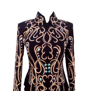 Latest copper with black base Show Jacket - Show wear Pleasure Rodeo queen dress Horse Riding Showmanship Sportsmanship Horsemanship