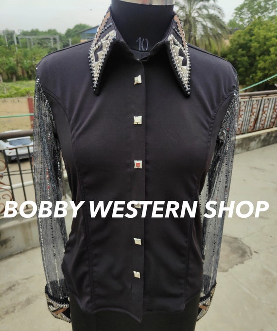 Chemise Western D'équitation Showmanship - Neuf, Pour Concours Ou Style Cowboy