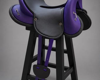 Best Selling Black and purple Endurance Saddle Synthetic/Vegan