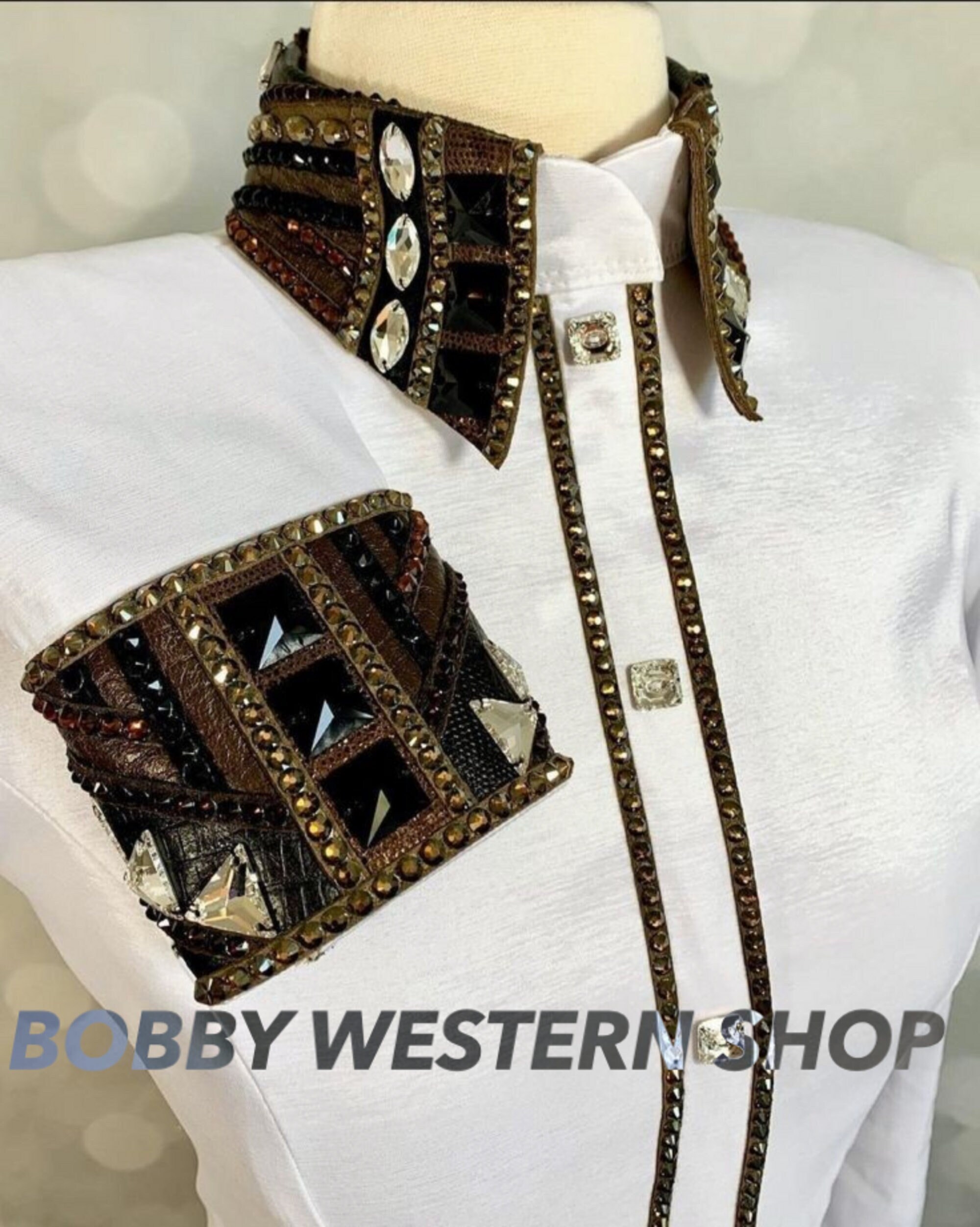 Western White Show Shirt for Rodeo Queen Dress Showmanship Jacket