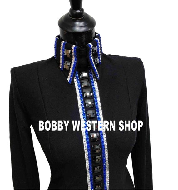 Chemise Femme Moyenne Western Bleue Pour équitation Ou Style Cowboy - Occasion En Bon état
