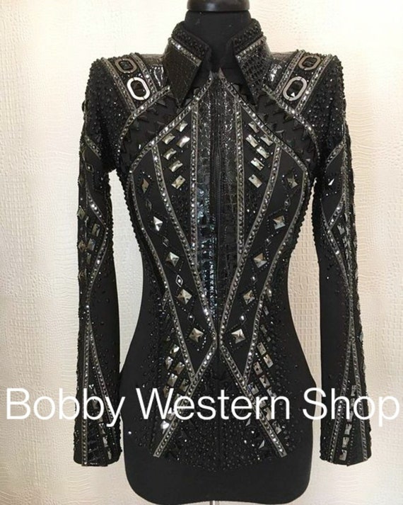 Western Show Jacket Best Selling Black With Black Base Show Rodeo Queen Horse Riding Jacket Showmanship Sportsman Horsemanship Equestrian Etsy Canada