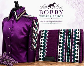 Purple Western Show Shirt and Saddle blanket Combo