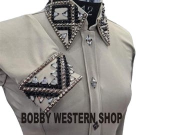 Chemise de concours western, plaisir, équitation, ligne de
