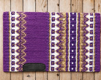 Hot Selling Lavender Western Show Saddle Pad - 100% Genuine New Zealand Wool Ranch and Equestrian Saddle Blanket