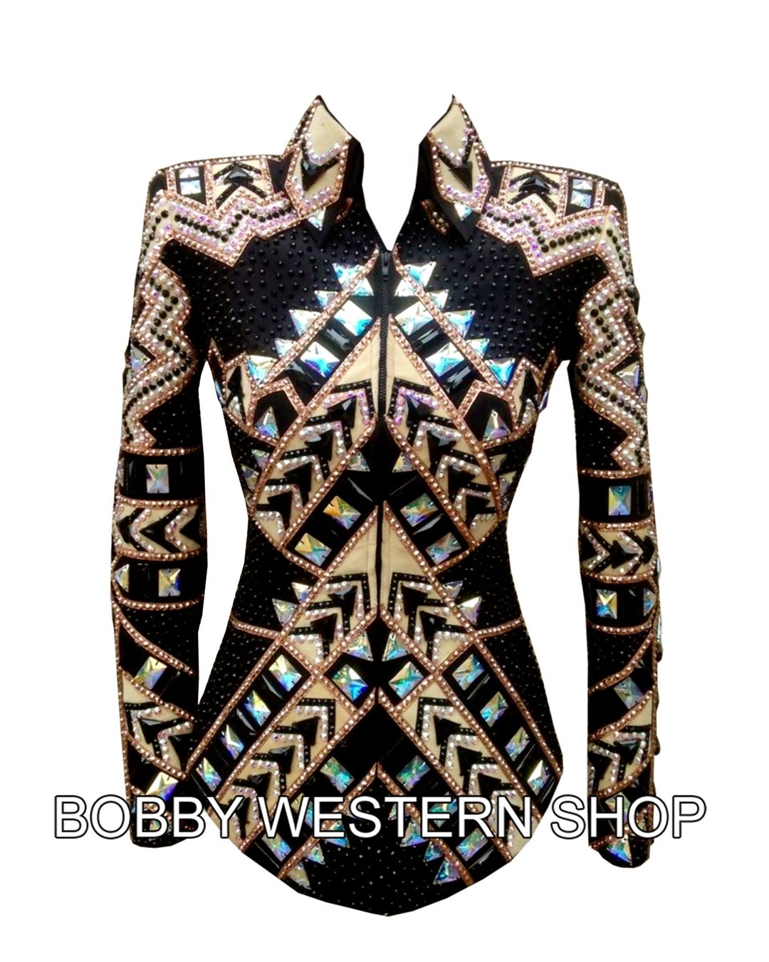 Best Selling Copper and Gold With Black Base Show Jacket Rodeo Queen