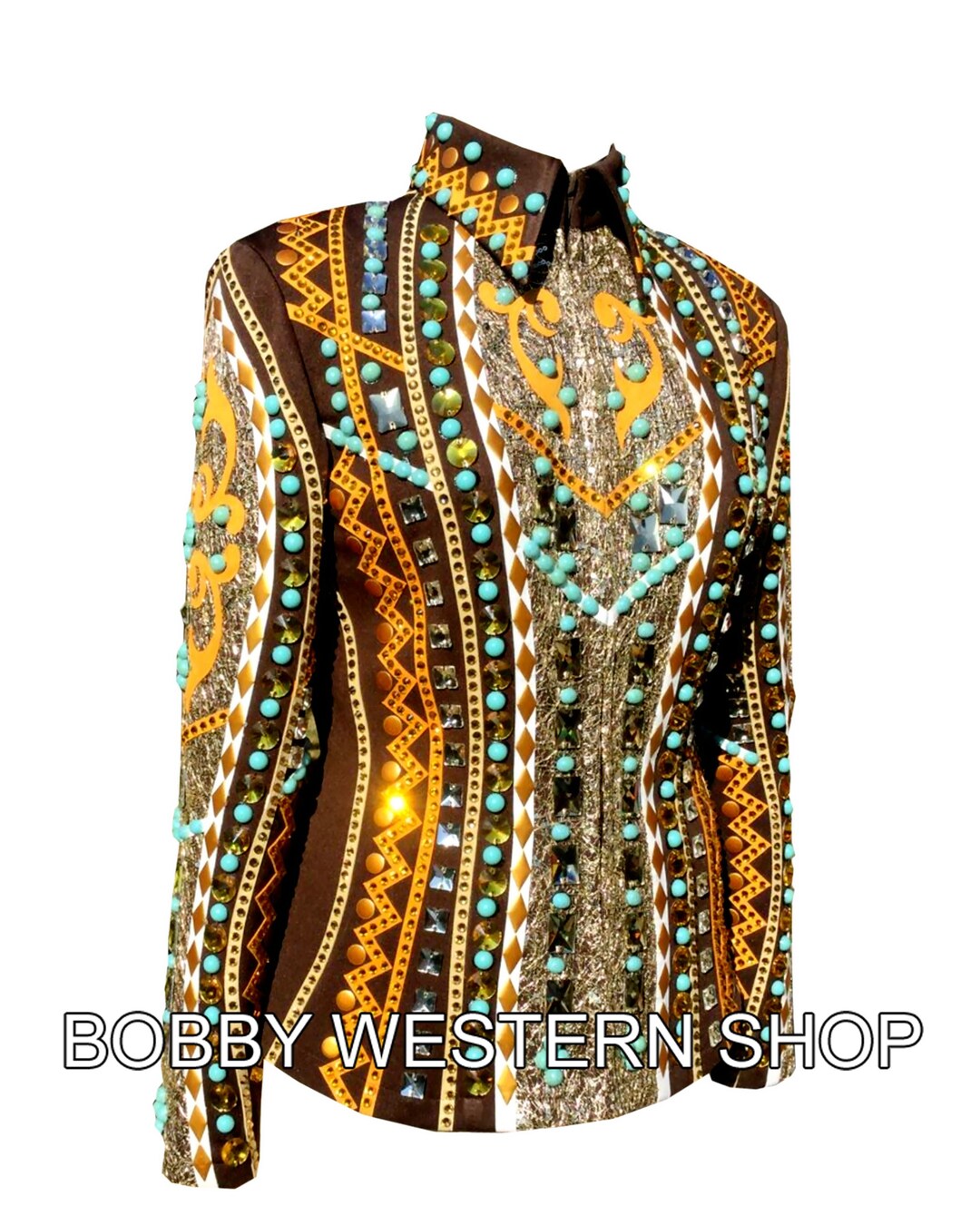 Bull Riding Jackets Gold and Brown Western Show Jacket | Rodeo Queen Horse Riding ...