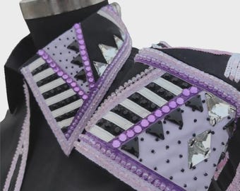 Black and Lavender Western Show Shirt and Saddle blanket Combo