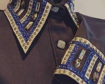 Black  Western Show Shirt and Saddle blanket Combo