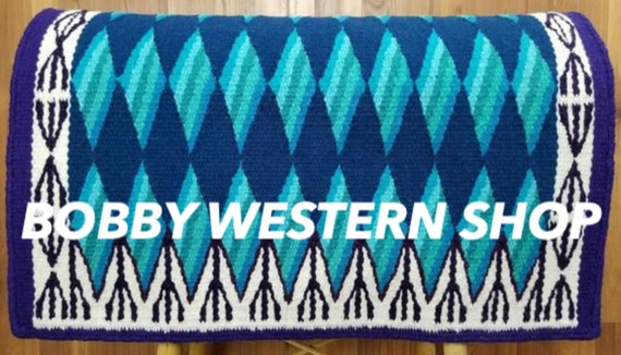 Couverture De Selle Western - Laine Nouvelle-Zélande - Fait Main - 34x42 Pouces