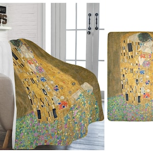 Gustav Klimt&#39;s The Kiss Ultra-Soft Micro Fleece Blanket 60&quot; X 80&quot; (Made In USA)