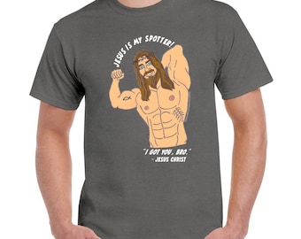Jesus is My Spotter Muscular Christ Weightlifting Gym - Etsy