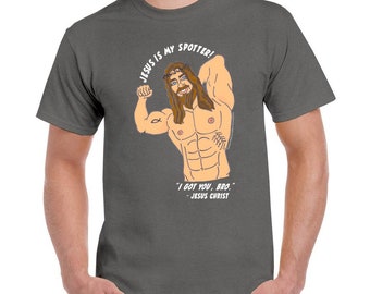 Jesus is My Spotter Muscular Christ Weightlifting Gym - Etsy