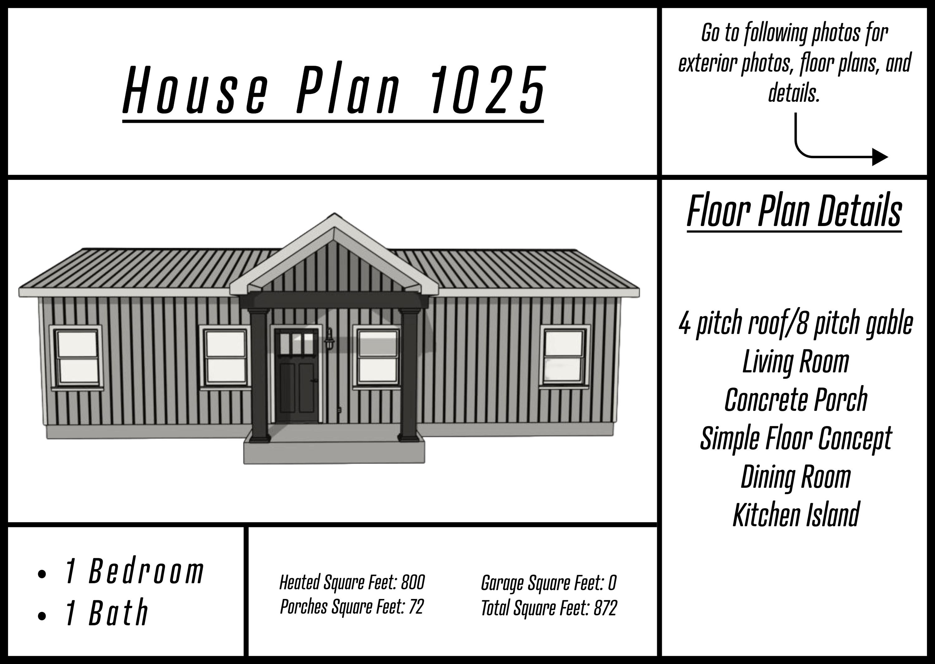 Simple House Plan | 1 Bedroom 1 Bath | Simple Concept | Instant ...