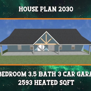 house plan - 4 Bed 3.5 Bath 3 Car Garage
