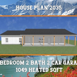 House Plan - 2 Bed 2 Bath 2 Car Garage