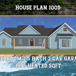 House Plan = 4 Bedroom 2.5 Bath 2 Car Garage