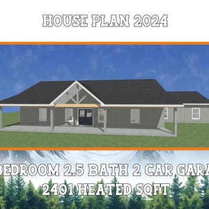 house plan - 4 Bed 2.5 Bath 2 Car Garage