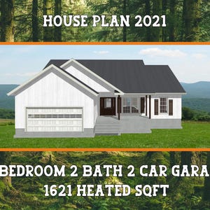 House Plan - 3 bed 2 bath 2 car garage.