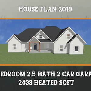 House Plan - 3 Bedroom 2.5 bath 2 car garage.