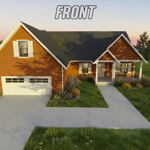 Traditional House Plan | 3 Bedroom 4 Bathroom | Traditional Floor Concept | Instant Download image 1