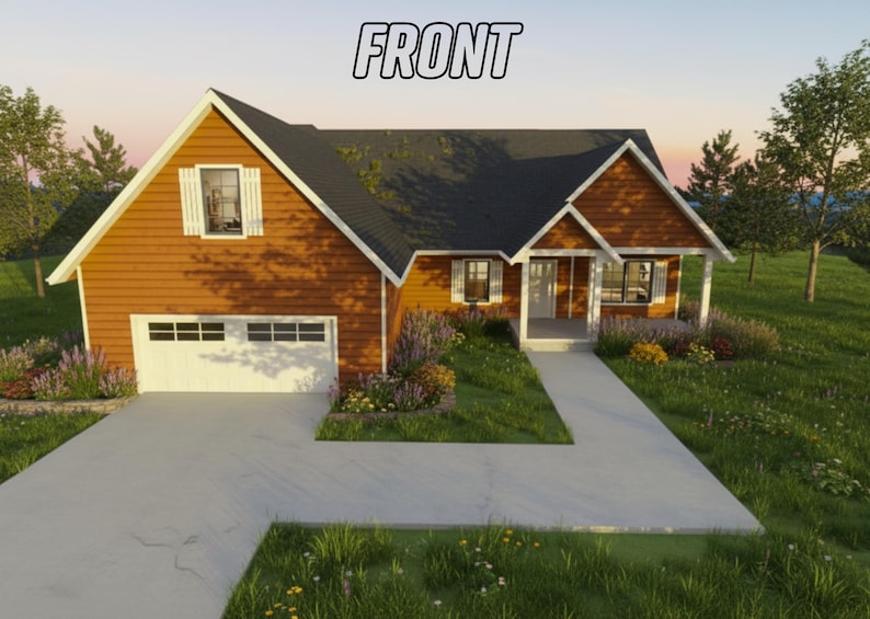 Traditional House Plan | 3 Bedroom 4 Bathroom | Traditional Floor Concept | Instant Download image 1