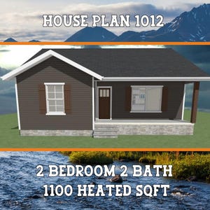 House Plan = 2 Bedroom, 2 bath. 1100sqft