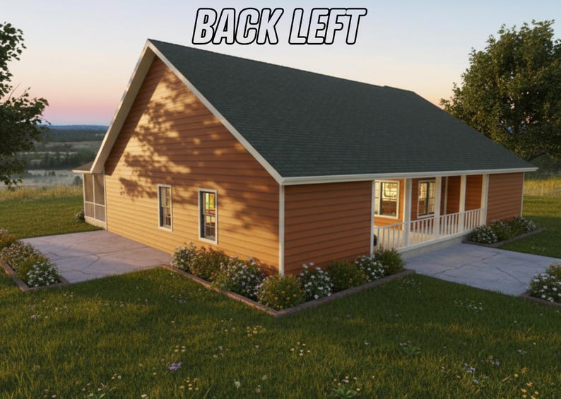 Traditional House Plan | 3 Bedroom 4 Bathroom | Traditional Floor Concept | Instant Download image 9