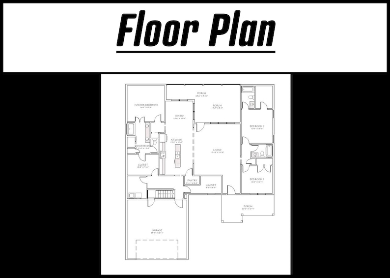 Traditional House Plan | 3 Bedroom 4 Bathroom | Traditional Floor Concept | Instant Download image 4