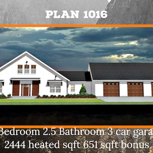 House Plan - 3 Bedroom 2.5 Bath 3 Car Garage barndominium