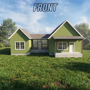 Simple House Plan | 3 Bedroom 2 Bathroom | Split Concept | Instant Download