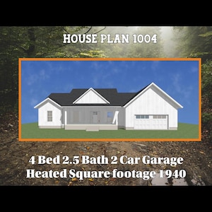 House Plan - 4 Bedroom 2.5 Bath 2 Car Garage