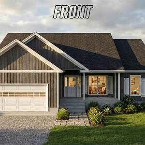 Plano de casa tradicional / 3 habitaciones, 2 baños / Diseño de planta abierta / Descarga inmediata