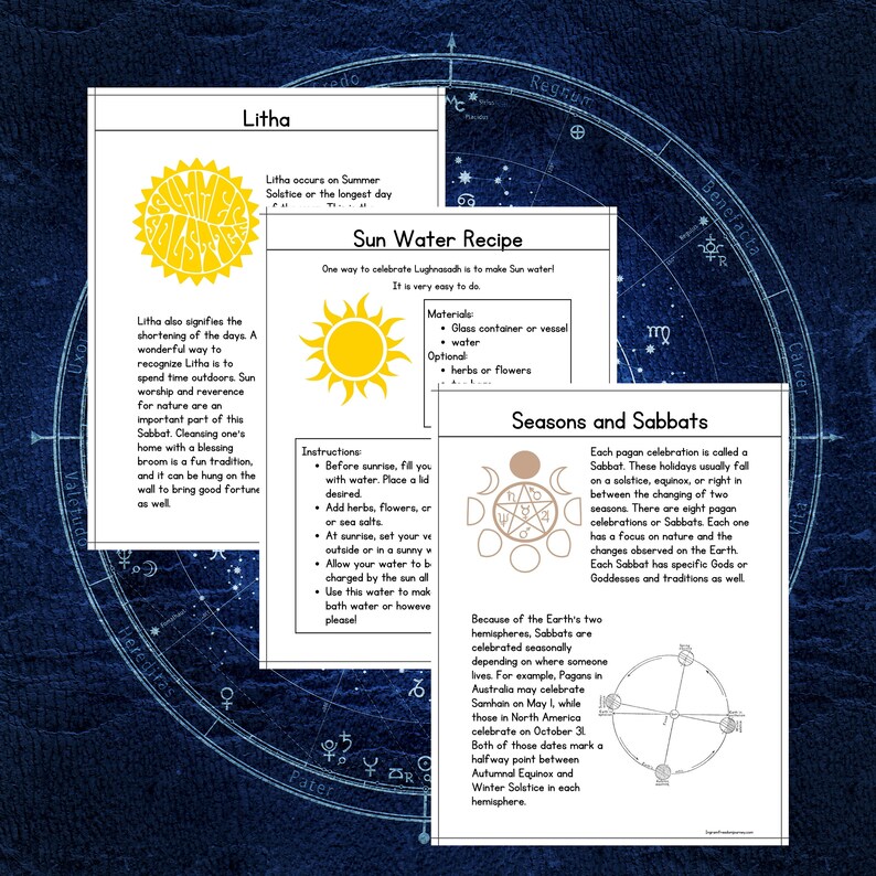 Pagan PDF 50 Pages Digital Downloads Worksheets Wheel of the Year ...