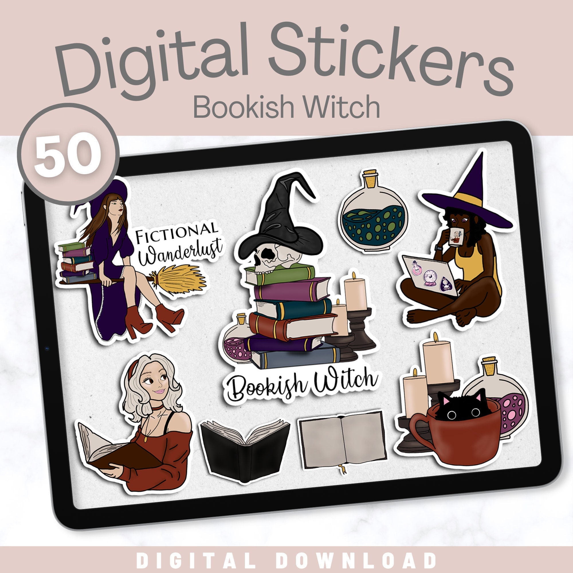 10/30/50/100pcs Kawaii Magic Witch Moon Gothic Aesthetic Stickers