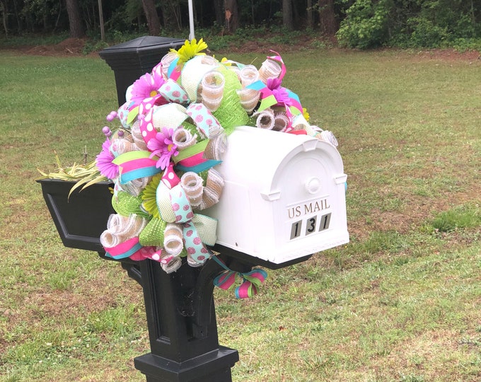 Large Easter Mailbox Topper, Easter Mailbox Swag, Easter Mailbox Decoration Etsy