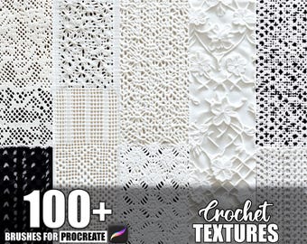 100+ Crochet Texture Procreate Textures, Brushes for Procreate, Instant Digital Download