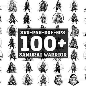 Samurai Warrior SVG Bundle, Set of 100, Instant Digital Download, png, svg, eps, dxf