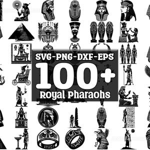 Royal Pharaohs SVG Bundle, Set of 100, Instant Digital Download, png, svg, eps, dxf