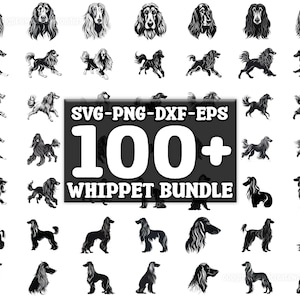 Whippet SVG Bundle, Set von 100, sofortiger digitaler Download, png, svg, eps, dxf