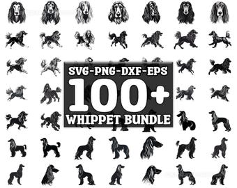 Whippet SVG Bundle, Set of 100, Instant Digital Download, png, svg, eps, dxf