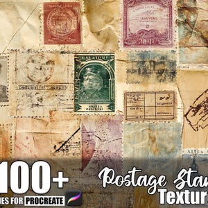 Oltre 100 texture per francobolli Procreate, pennelli per Procreate, download digitale istantaneo