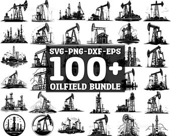 Oilfield SVG Bundle, Set of 100, Instant Digital Download, png, svg, eps, dxf