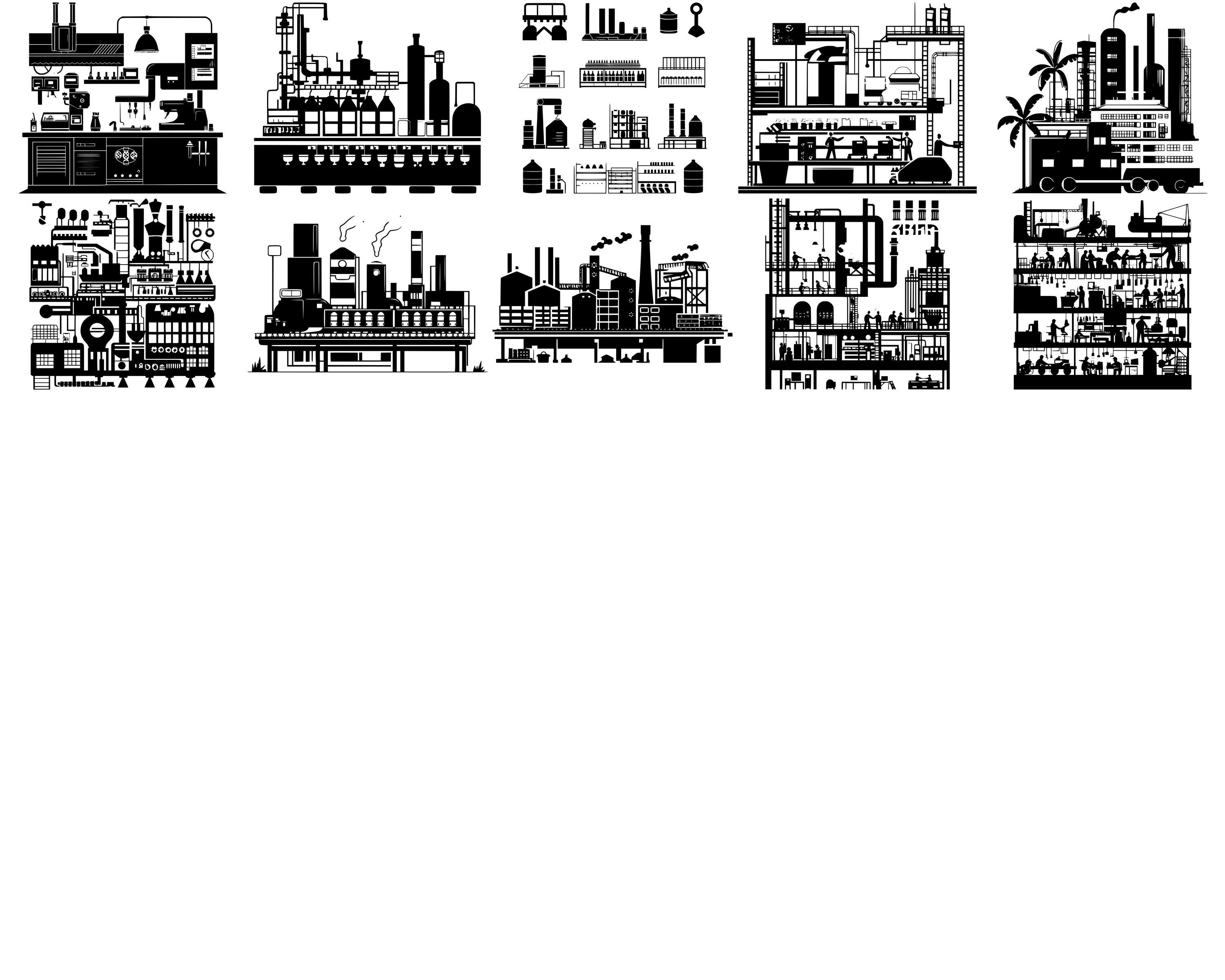 Factory Scene SVG Bundle, Set of 100, Instant Digital Download, Png ...