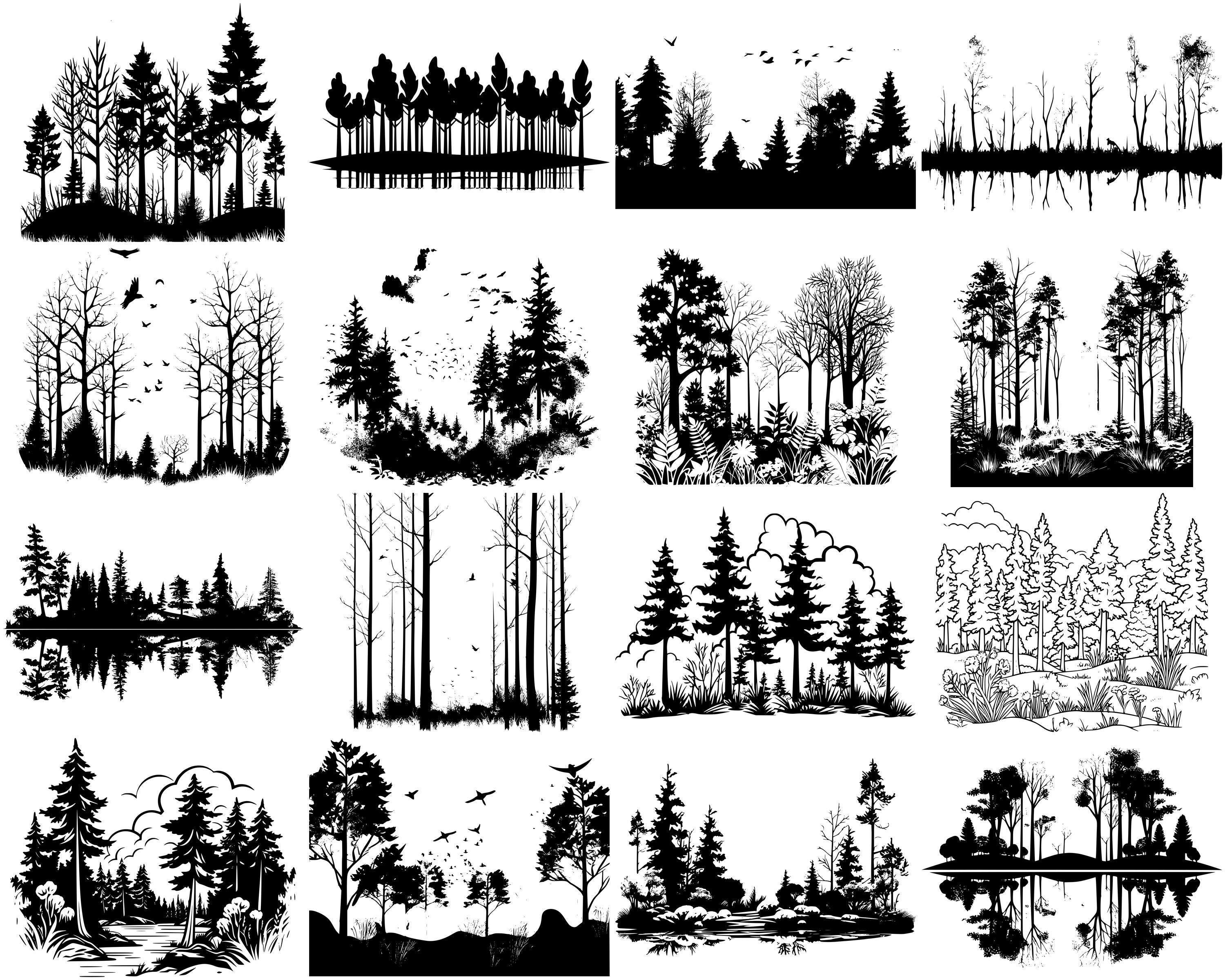 Forest Scene SVG Bundle, Set of 100, Instant Digital Download, Png, Svg ...