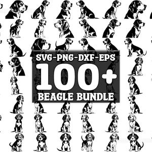 Beagle SVG Bundle, Set of 100, Instant Digital Download, png, svg, eps, dxf